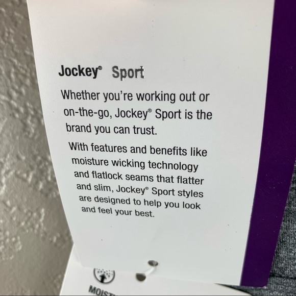 Jockey Sport Heathered Gray with Black Mesh Panels Runners Leggings Size Medium - Picture 7 of 8